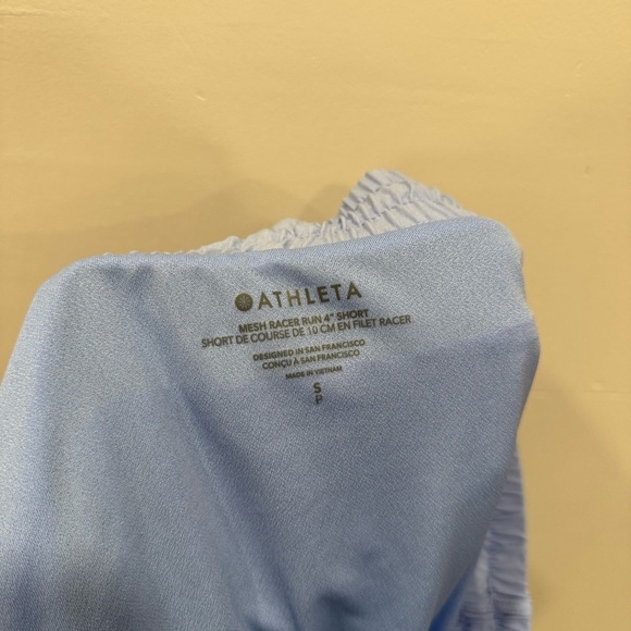 Athleta Mesh Racer Run 4” Short Lined Light Blue Small Sporty Athletic - Picture 7 of 10